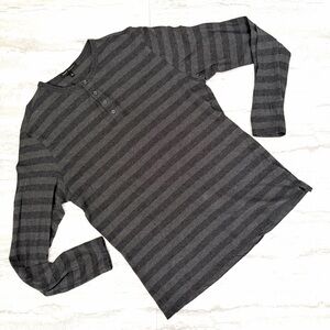 ROBERT BARAKETT Striped Henley Shirt